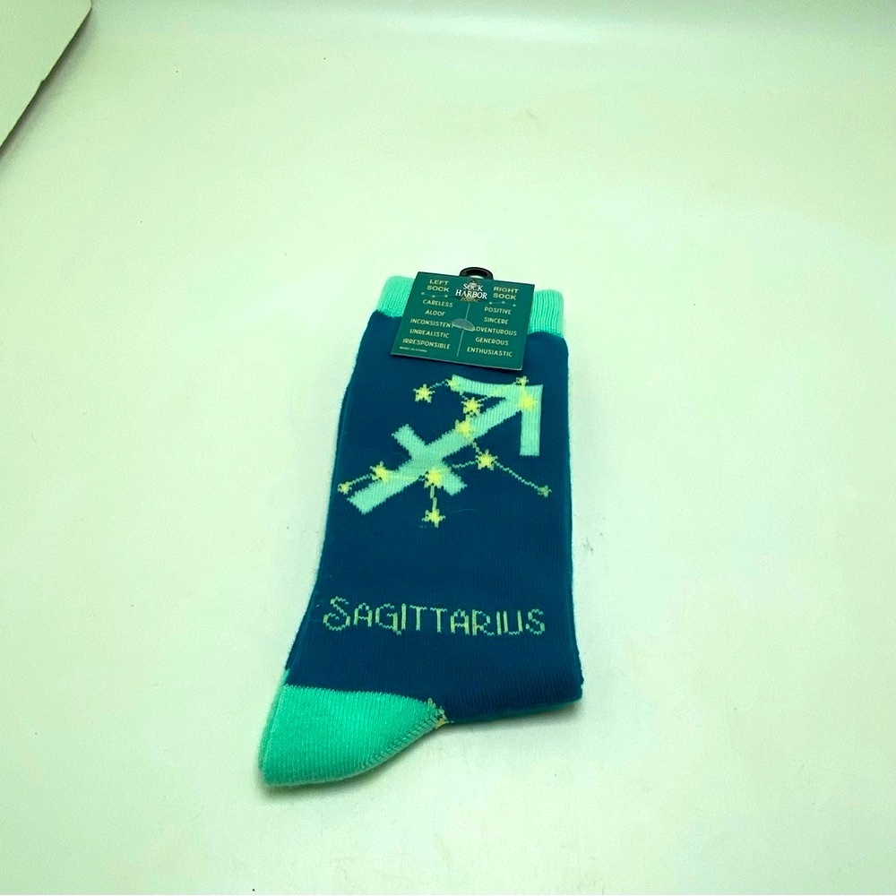NEW Sock Harbor Sagittarius Zodiac Men's Socks - Teal